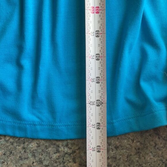 NWT Faded Glory Blue Dress V-Neck Empire Waist Women’s size Large XL Polyester - Picture 7 of 7